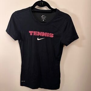 Women’s Nike Dri-Fit Black and Pink Tennis T-Shirt